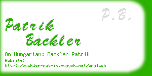 patrik backler business card